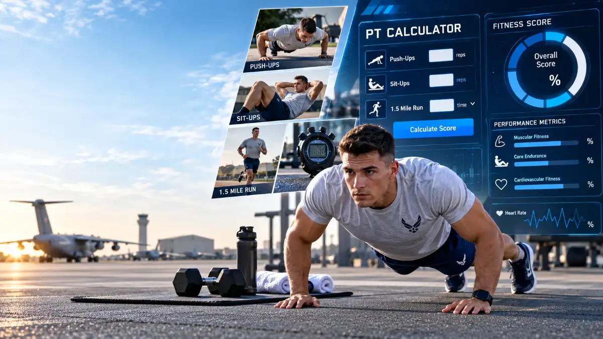 AF PT Calculator 2026 Air Force PT Test scoring overview
